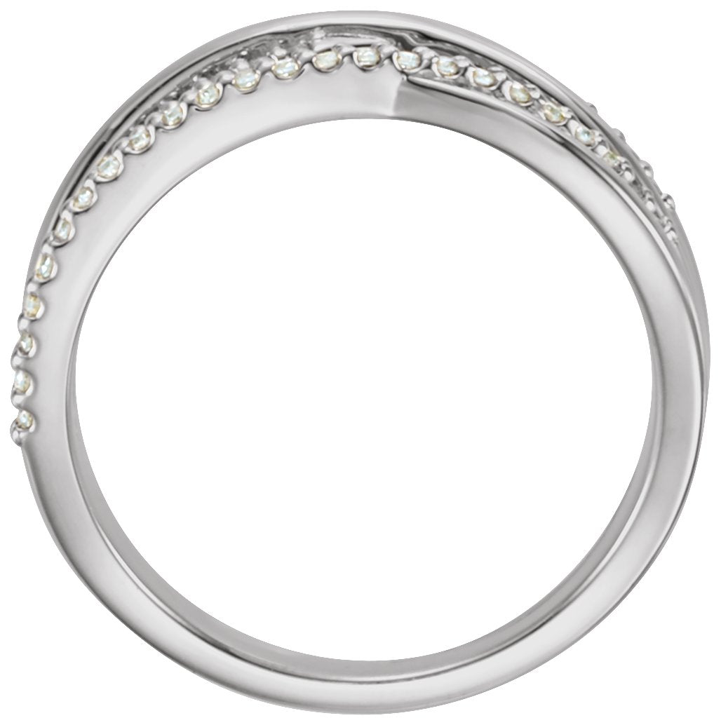 Lab-Grown Diamond Criss-Cross Ring - White Gold - Lab Grown Diamond