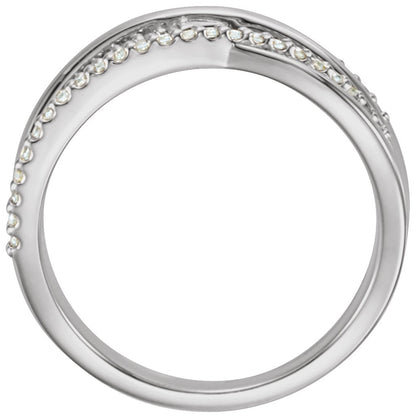 Lab-Grown Diamond Criss-Cross Ring - White Gold - Lab Grown Diamond