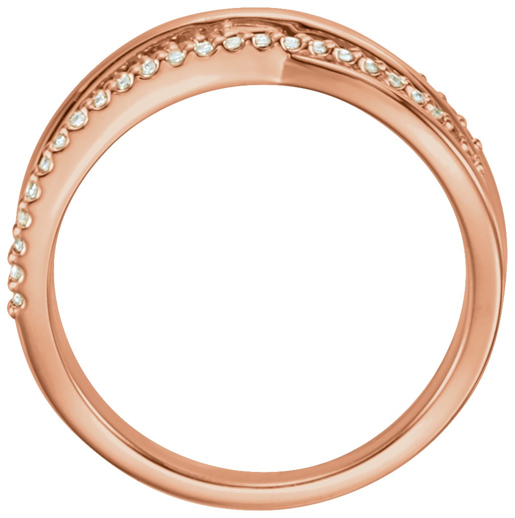 Lab-Grown Diamond Criss-Cross Ring - Rose Gold - Lab Grown Diamond