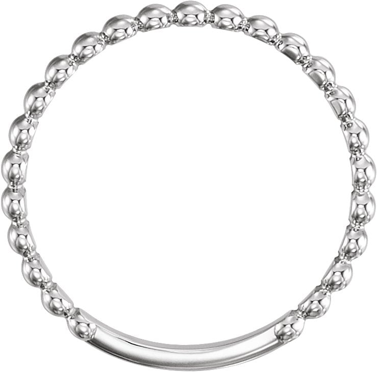Stackable Bead Ring - White Gold