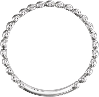 Stackable Bead Ring - White Gold
