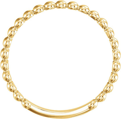 Stackable Bead Ring - Yellow Gold