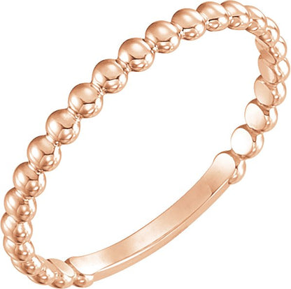 Stackable Bead Ring - Rose Gold