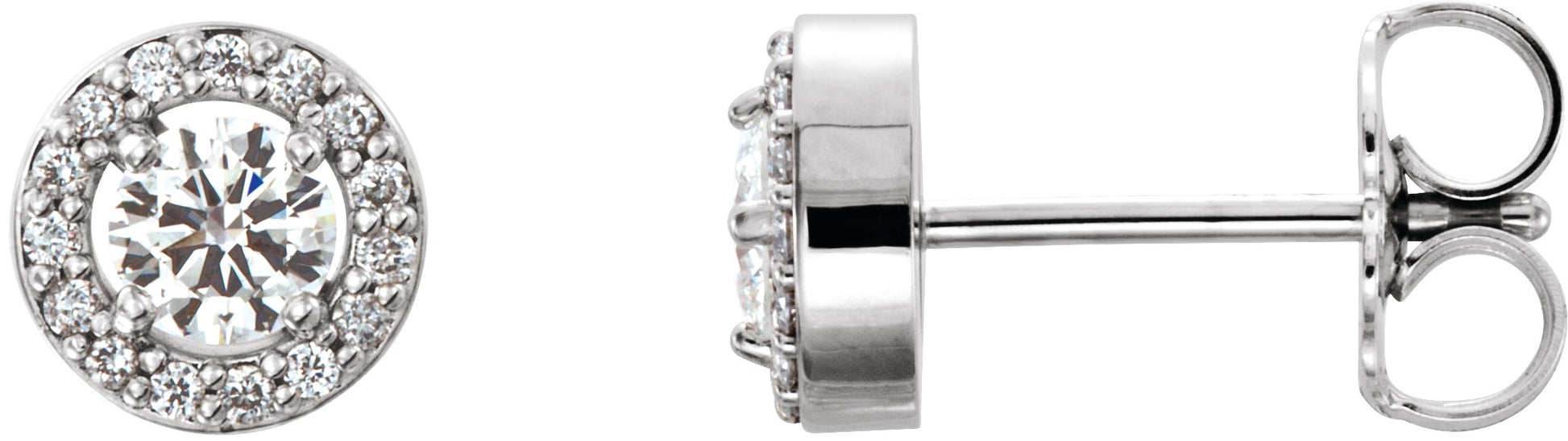 1/2 Ctw Lab Grown Diamond Halo-Style Earrings - Lab Grown Diamond