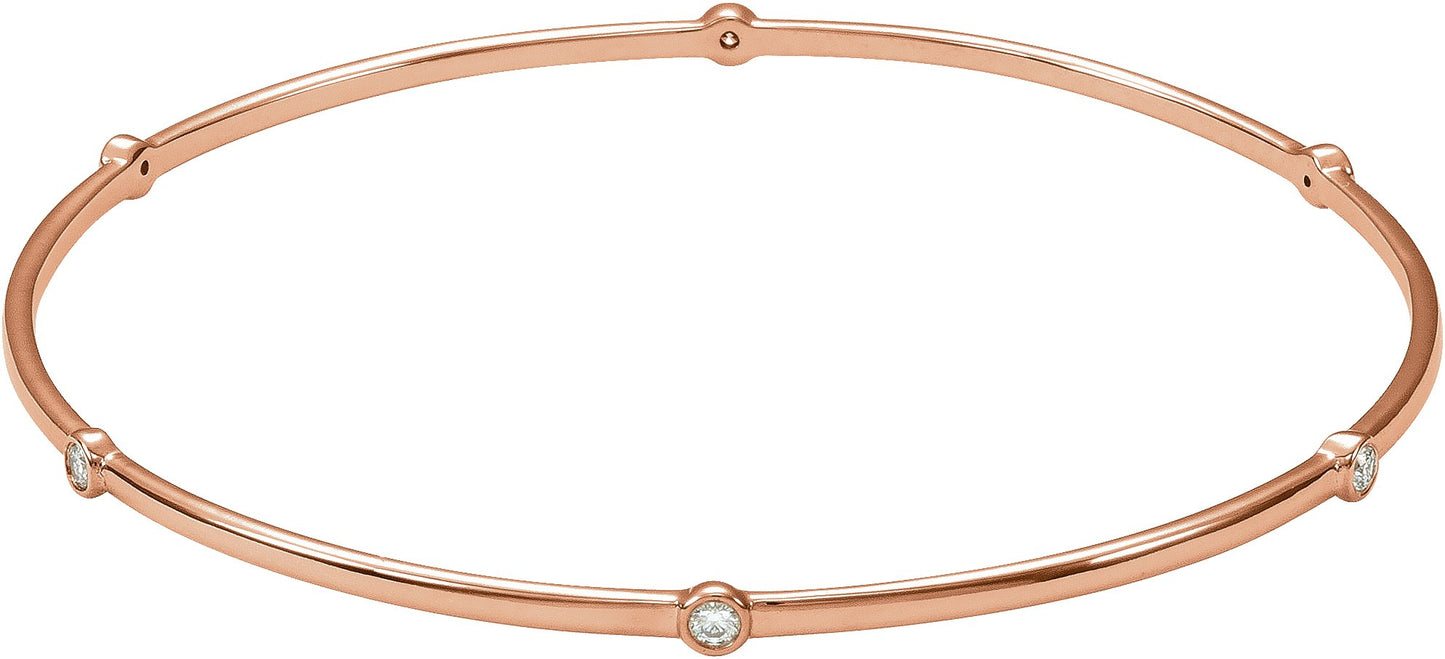 1/4 Ctw Lab-Grown Diamond Bangle Bracelet - Rose Gold - Lab Grown Diamond