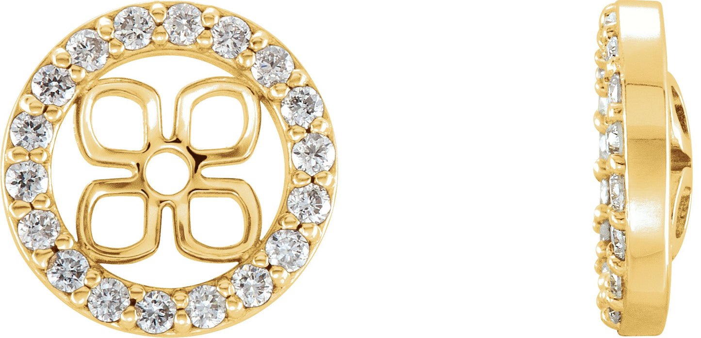 1/6 Ctw Lab Grown Diamond Earring Jackets For Pearl Studs - Lab Grown Diamond