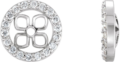 1/6 Ctw Lab Grown Diamond Earring Jackets For Pearl Studs