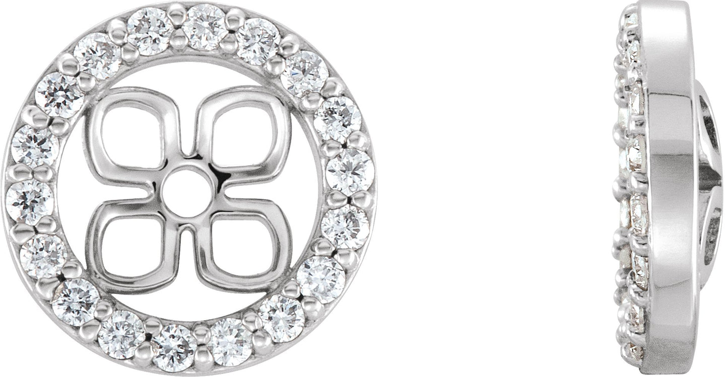 3/8 Ctw Lab Grown Diamond Earring Jackets For Pearl Studs