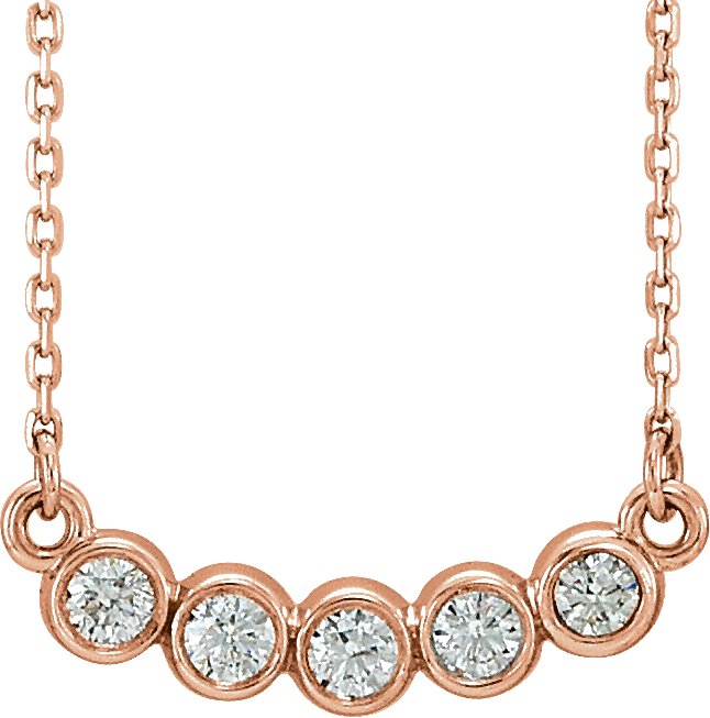 1/3 Ctw Lab Grown Diamond Bar Necklace - Rose Gold - Lab Grown Diamond