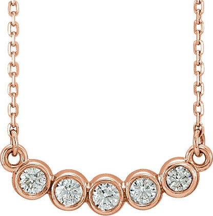 1/3 Ctw Lab Grown Diamond Bar Necklace - Rose Gold - Lab Grown Diamond