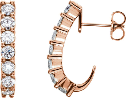 3/4 Ctw Lab Grown Diamond Earrings - Rose Gold - Lab Grown Diamond