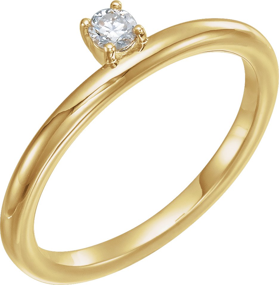 1/10 Ct Lab-Grown Diamond Stackable Ring - Rose Gold
