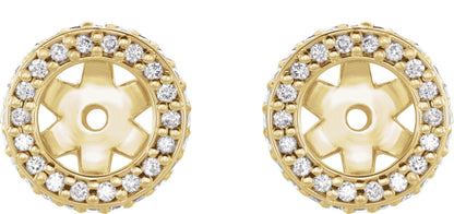 1/5 Ctw Lab Grown Diamond Halo-Style Earring Jackets - Yellow Gold - Lab Grown Diamond