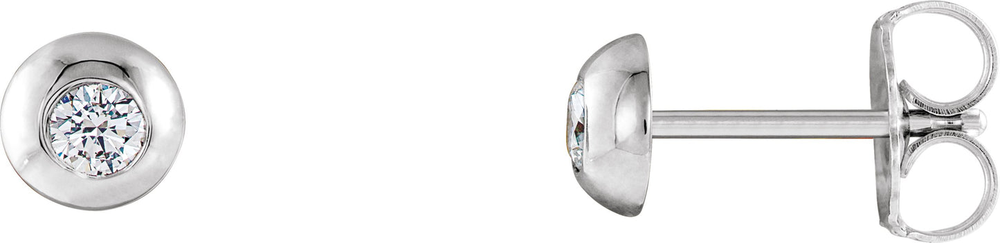1/5 Ctw Lab-Grown Diamond Domed Stud Earrings - Lab Grown Diamond
