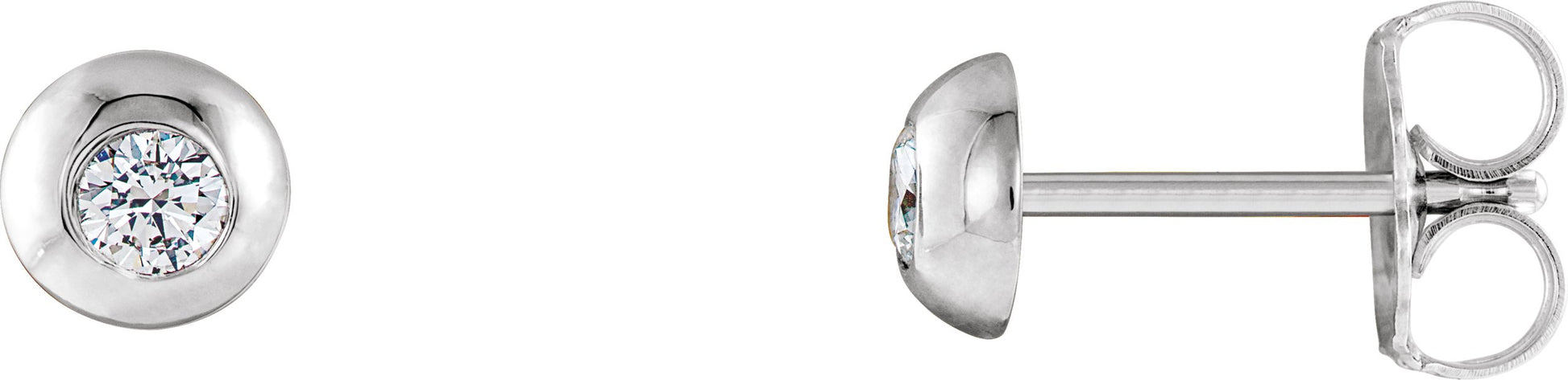 1/5 Ctw Lab-Grown Diamond Domed Stud Earrings - Lab Grown Diamond