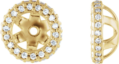 1/5 Ctw Lab Grown Diamond Halo-Style Earring Jackets