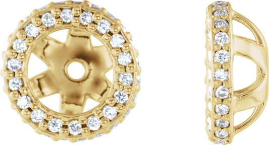 1/5 Ctw Lab Grown Diamond Halo-Style Earring Jackets