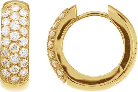 7/8 Ctw Lab-Grown Diamond Hoop Earrings - Lab Grown Diamond