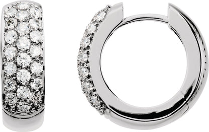 7/8 Ctw Lab-Grown Diamond Hoop Earrings