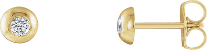 1/8 Ctw Lab-Grown Diamond Domed Stud Earrings With Backs