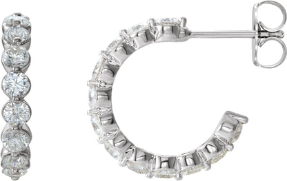 1 3/8 Ctw Lab-Grown Diamond Huggie Earrings