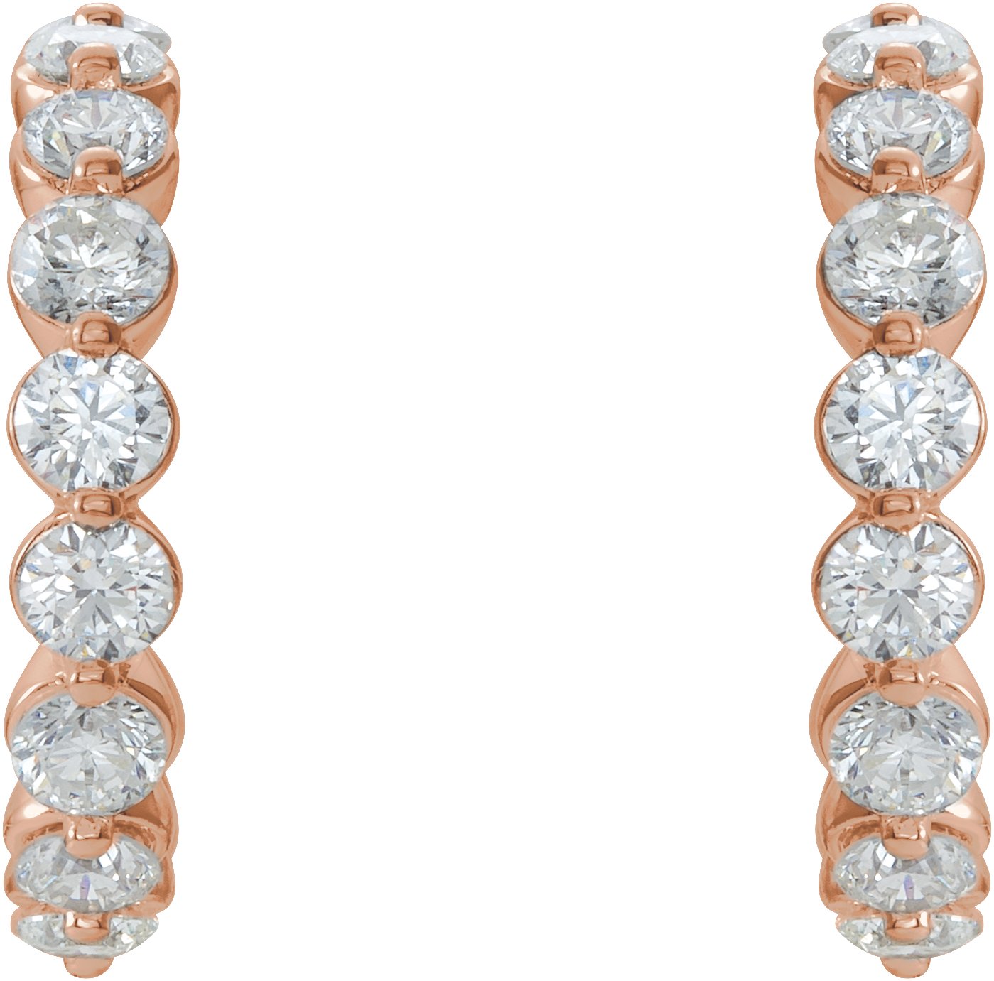 2 1/3 Ctw Lab-Grown Diamond J-Hoop Earrings - Yellow Gold - Lab Grown Diamond