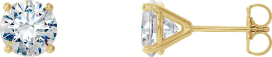 2 Ctw Lab-Grown Diamond 4-Prong Stud Earrings - Lab Grown Diamond