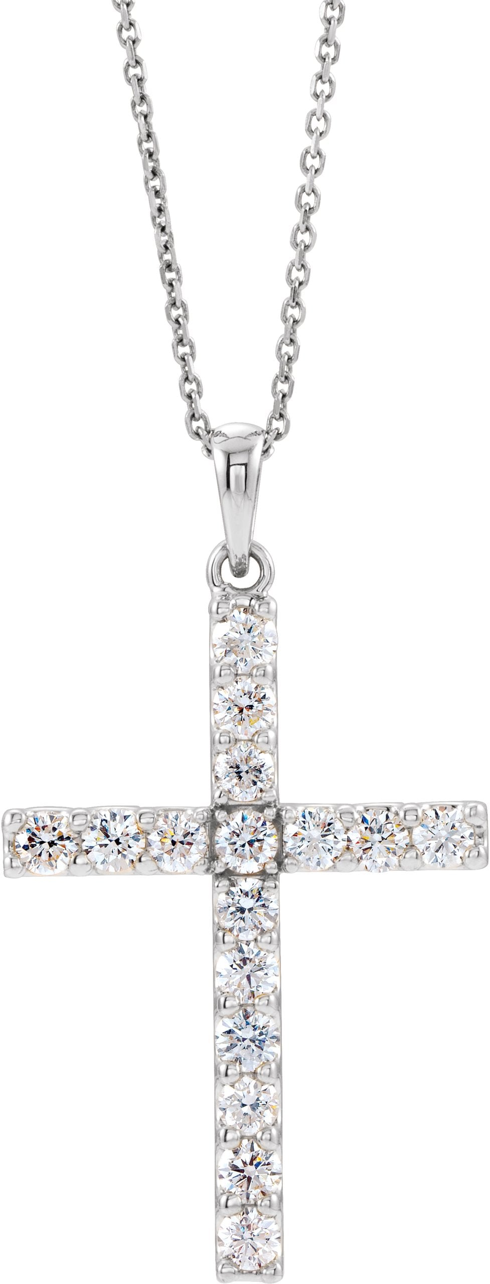 Lab-Grown Diamond Cross Necklace