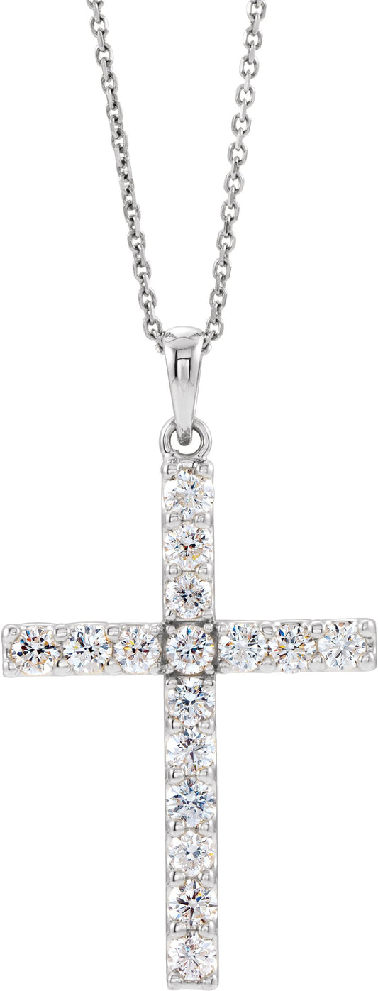 Lab-Grown Diamond Cross Necklace