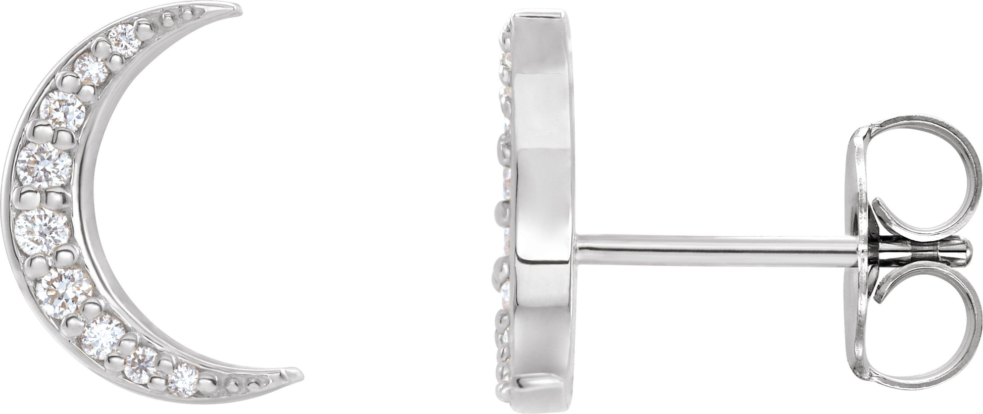 1/10 Ctw Lab Grown Diamond Crescent Moon Stud Earrings - Lab Grown Diamond