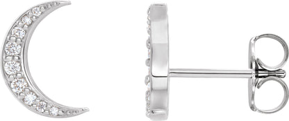 1/10 Ctw Lab Grown Diamond Crescent Moon Stud Earrings - Lab Grown Diamond