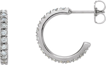 1/2 Ctw Lab-Grown Diamond Hoop Earrings