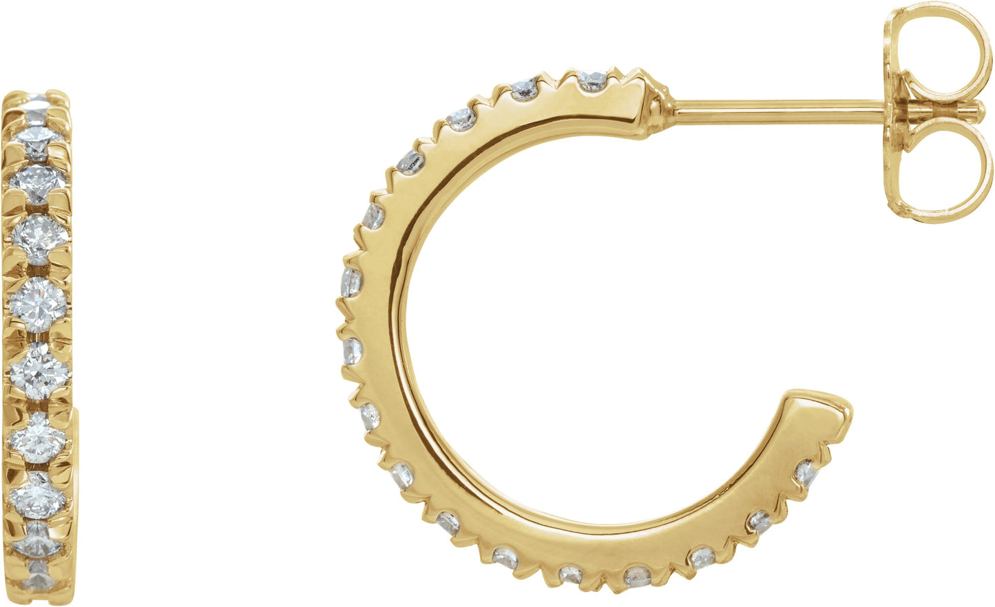 5/8 Ctw Lab-Grown Diamond French-Set C-Hoop Earrings - Lab Grown Diamond