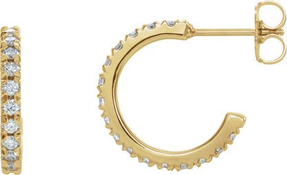 5/8 Ctw Lab-Grown Diamond French-Set C-Hoop Earrings - Lab Grown Diamond