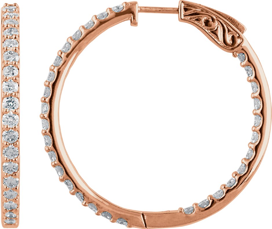 3 Ctw Lab-Grown Diamond Inside-Outside Hoop Earrings - Lab Grown Diamond