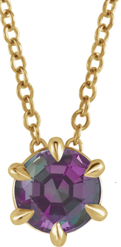Lab-Grown Alexandrite Solitaire Necklace