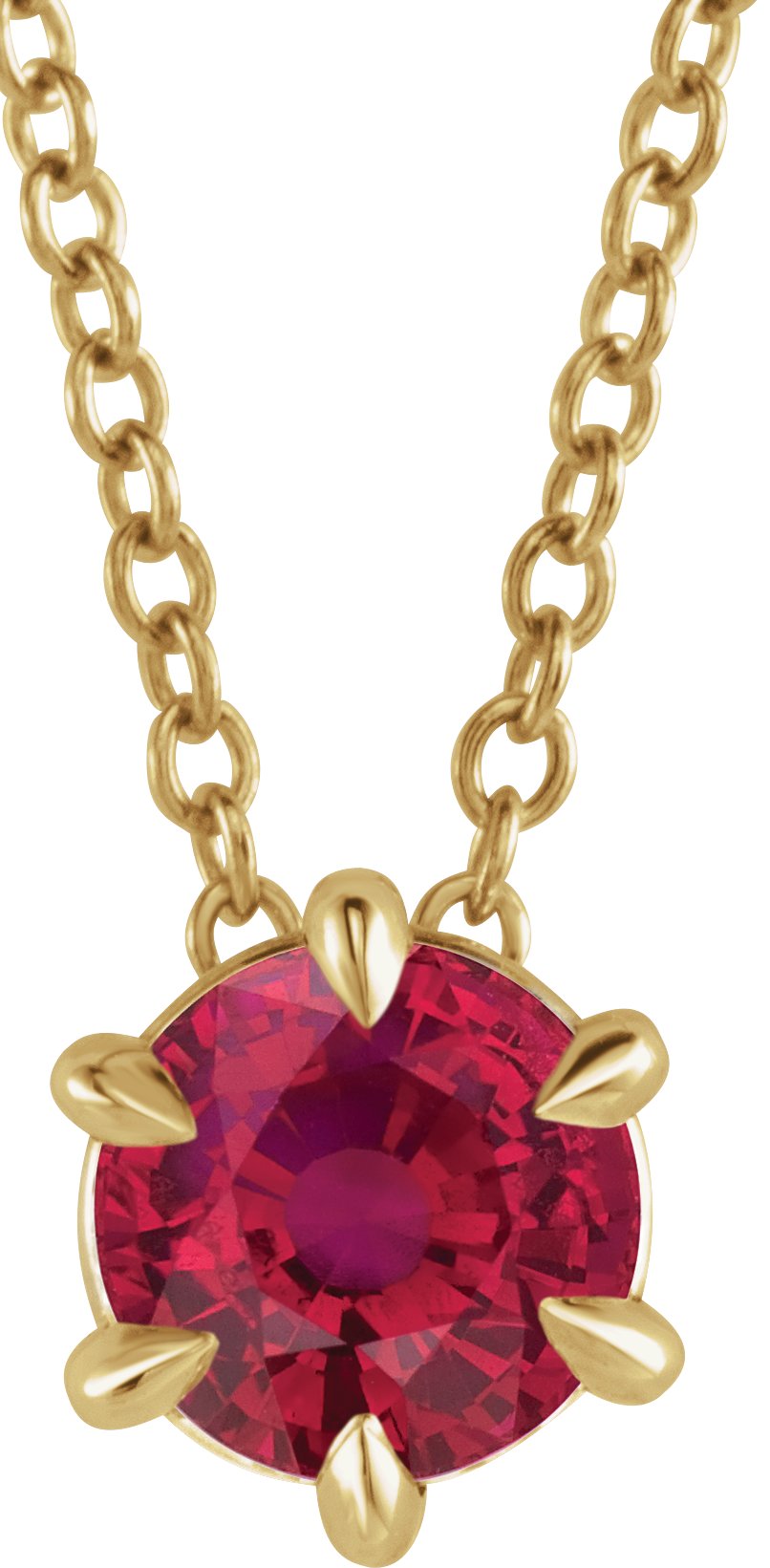 Lab-Grown Ruby Solitaire Necklace