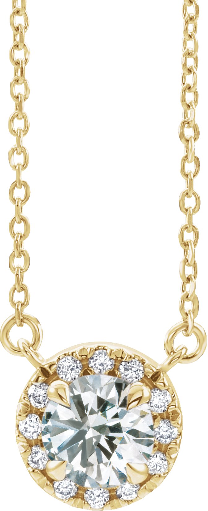 Lab-Grown Alexandrite And .03 Ctw Natural Diamond Necklace
