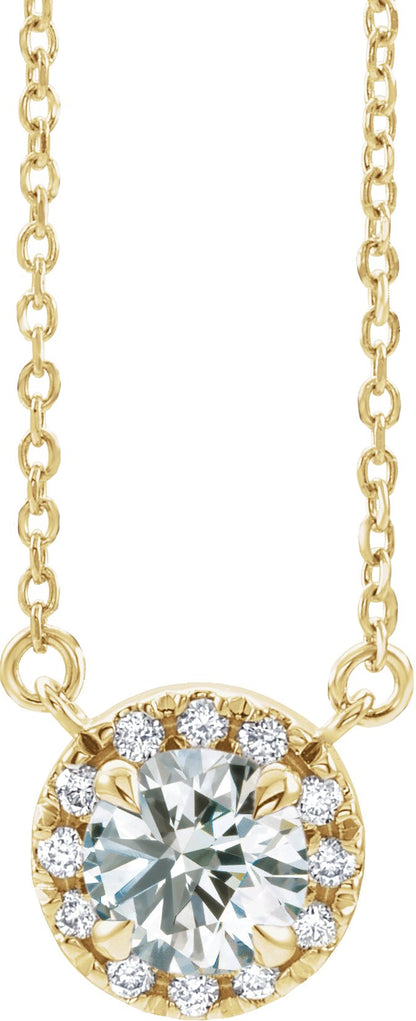 Lab-Grown Alexandrite And .03 Ctw Natural Diamond Necklace