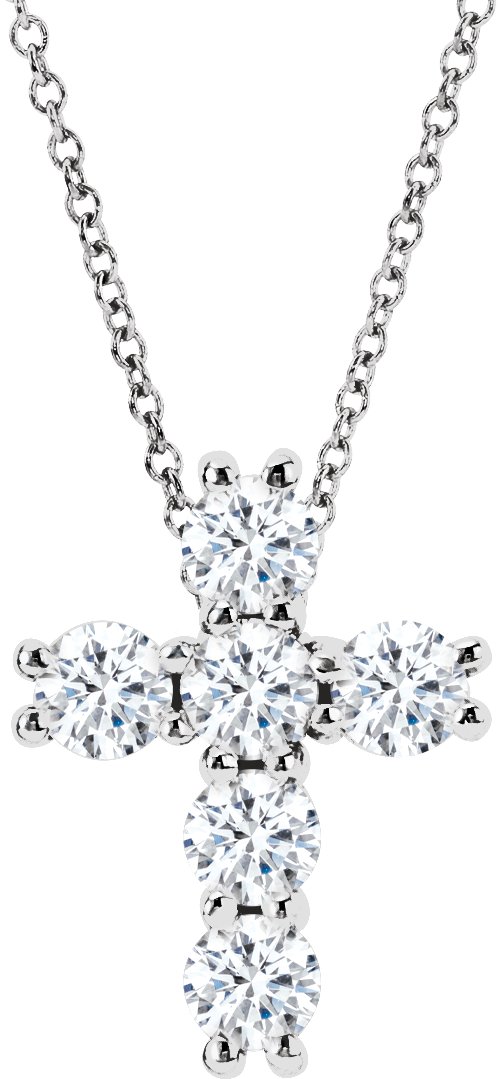 Lab-Grown Diamond Cross Necklace - Lab Grown Diamond