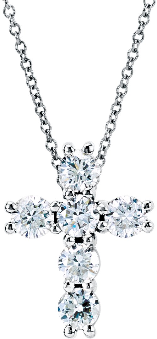 Lab-Grown Diamond Cross Necklace - Lab Grown Diamond