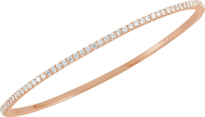 3 Ctw Lab-Grown Diamond Bangle Bracelet - Rose Gold - Lab Grown Diamond