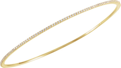 1 Ctw Lab-Grown Diamond Bangle Bracelet - Yellow Gold - Lab Grown Diamond