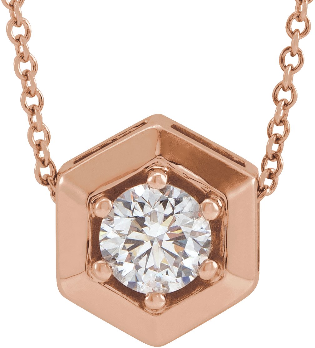 1/2 Ct Lab-Grown Diamond Solitaire Geometric Necklace