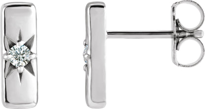 .07 Ctw Lab-Grown Diamond Bar Earrings