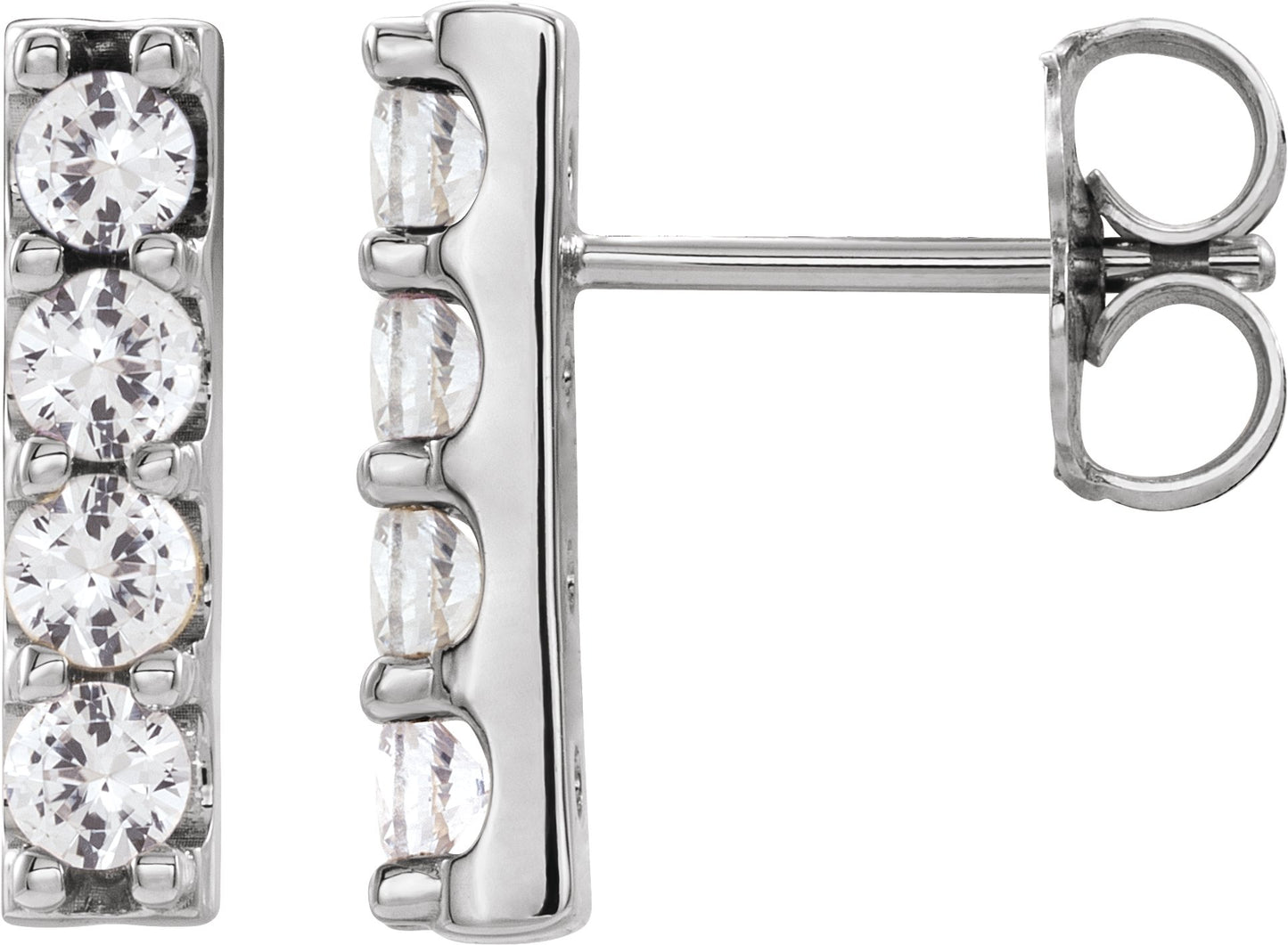 1/2 Ctw Lab-Grown Diamond Bar Earrings