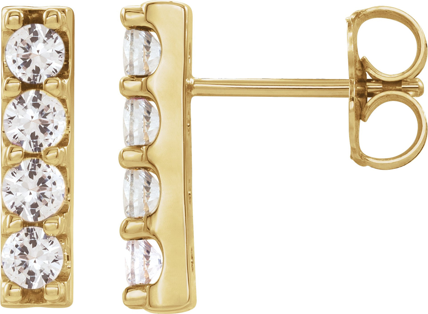1/2 Ctw Lab-Grown Diamond Bar Earrings - Lab Grown Diamond