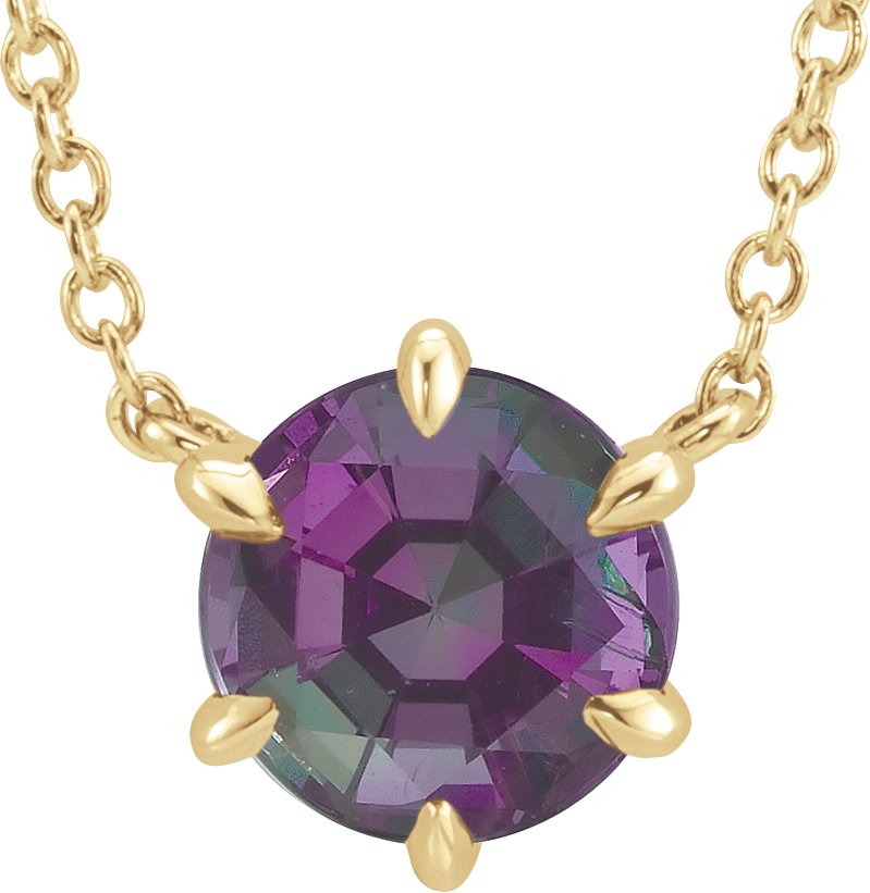 Lab-Grown Alexandrite Solitaire Necklace