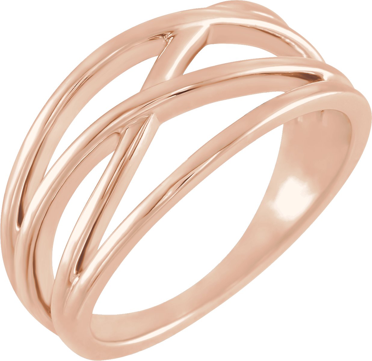 Lab-Grown Diamond Criss-Cross Ring - Rose Gold - Lab Grown Diamond