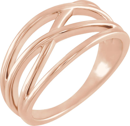 Lab-Grown Diamond Criss-Cross Ring - Rose Gold - Lab Grown Diamond